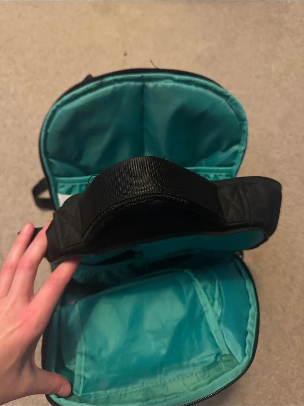 Columbia Black Diaper Bag Backpack with Teal Accents